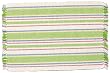 Durable Hand Woven 100% Cotton Colorful Green and White Striped Placemat 12x18 Inches Set / 6