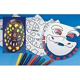 Color-Me Dinosaur Masks Craft Kit (Makes 24)