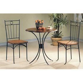 Furniture Interior Metal & Wood Dining Tea Table & Chairs