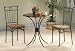 Kitchen & Housewares : 3pc Bistro Metal & Wood Dining Tea Table & 2 Chairs Set