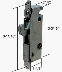 1/2" Wide Round End Face Plate Mortise Lock with 45 Degree Keyway for W&F Doors