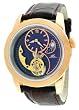 Adee Kaye #AK8025-MRG2 Men's 3-D Layer Sun Moon Partial Skeleton Automatic Watch
