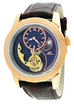 Adee Kaye #AK8025-MRG2 Men's 3-D Layer Sun Moon Partial Skeleton Automatic Watch