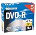 Memorex 4.7GB DVD-R Media (5-Pack with Jewel Cases)