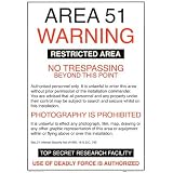 (24x36) Area 51 Warning Sign Art Print Poster