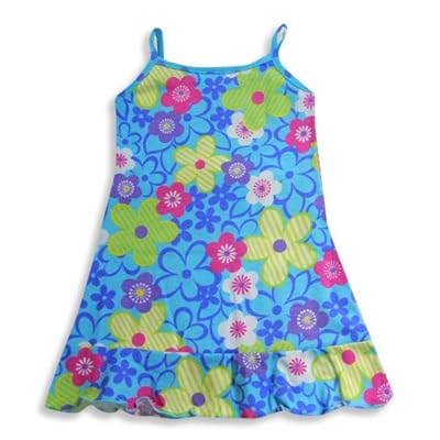 Girlfriends by Anita G Designer Clothes - Toddler Girls Tank Dress, Blue, Pink Girlfriends by Anita G Designer Clothes - Toddler Girls Tank Dress, Blue, Pink