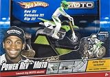 Hot Wheels Moto James Bubba Stewart Power Rev Bike - Gray Helmet - White and Black Suit