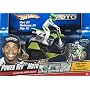 Hot Wheels Moto James Bubba Stewart Power Rev Bike - Gray Helmet - White and Black Suit