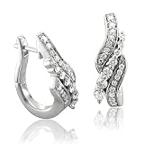 10k White Gold Huggies Hoop Diamond Earrings (HI, I, 0.52 carat)