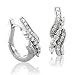 10k White Gold Huggies Hoop Diamond Earrings (HI, I, 0.52 carat)