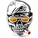 Men's Vintage Smoking Pirates Skull Glasses Gothic Biker Classic Stainless Steel Ring,Silver Red Gold Size 11
