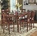 7 PCS Oxford Square Solid Wood Pub Dining Set in Antique Distressed Cherry Finish