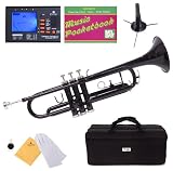 Mendini MTT-BK Lacquer Brass Bb Trumpet, Black