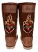 Womens Winter Fleece Warm Lined Snow Tattoo Boots Slow Burn Brown