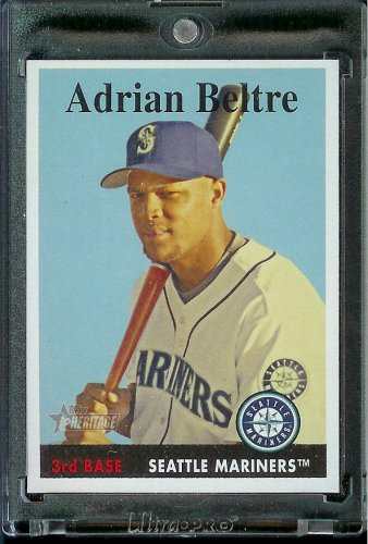 2007 Topps Heritage Baseball Card # 433 Adrian Beltre Seattle Mariners - Mint Condition - In Protective Display Case