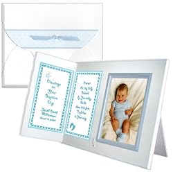 "Bless this Tiny Baby" Personalized Baptism, Christening Picture Frame Gift - Boy