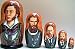 Russian Poets Writers Nesting Doll Pushkin Tolstoy Chekhov Dostoevsky Turgenev 5 Pcs / 7 in #DSCI 55 71