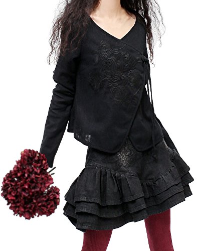 (アートカー)Artka オリジナルデザイン レディーズチャイナ風刺繍入りリネンコート SA10237C