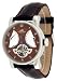 Adee Kaye 38 Jewels Automatic Watch with Power Reserve Indicator and Tourbillon Window Model 3011 Brown Dial