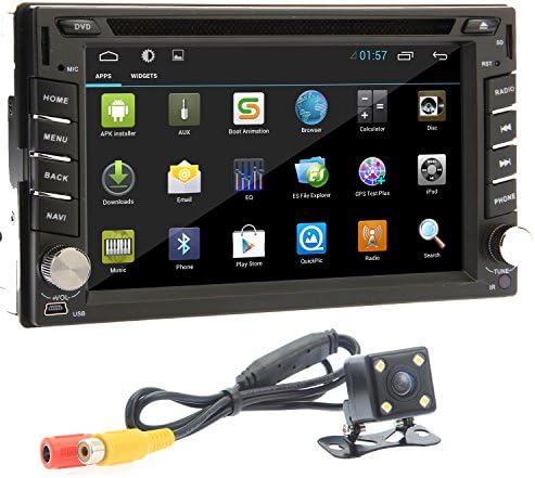 OUKU® Rear Camera Included!!! Android 4.2 Double Din 6.2"- inch Capacitive Touch Screen Car Stereo DVD Player Radio In Dash GPS Navi Navigation Support 3G/Wifi/OBD2/Bluetooth/DVR/1080P/Air Play/SD/USB/AM/FM Radio/7 Color Panel Lights+CPU: Dual Core CORTEX A9,1.2GHz frequency +Built in 8GB iNAND+RAM DDR3 1GB+3D UI Design+Free Backup Revering Parking Camera
