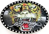 Don Ed Hardy Oval Belt Buckle w/Rhinestone Border