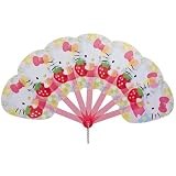 Hello Kitty Foldable Hand Fan - Strawberry Stroll