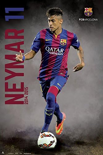 FC Barcelona - Sport / Soccer Poster / Print (Neymar Da Silva Santos Jr. in Action) (Size: 24" x 36")