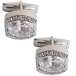 Silver Cuff Links Pair Zircon Stone (cflng265)