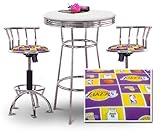 Chrome Bar Table & 2 Chrome Adjustable 24