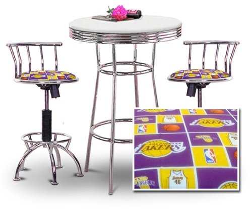 Chrome Bar Table & 2 Chrome Adjustable 24
