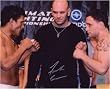 Frank Edgar Signed 8X10 Photo - Vs Tyson Griffin With Dana White