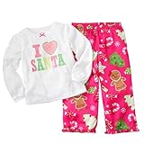 Carter's 2t-4t I Love Santa 2 Pc Girls Pajama Set