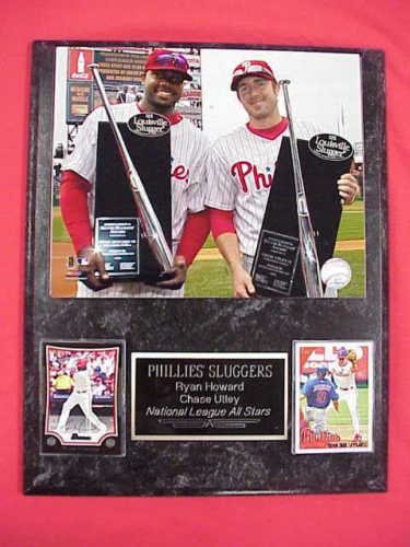 Phillies Ryan Howard Chase Utley 2 Card Collector Plaque
