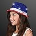 Red White & Blue Sequin Light Up LED Fedora Hat