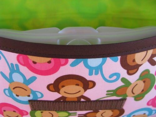 Urban Zoologie Monkeys Pink Diaper and Wipes Case Holder Clutch Bag