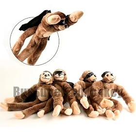 Officially Licensed Flingshot Screaming Super Fly Monkey: Family 4-Pack (Black Masks and Black... by Urban Boundaries
