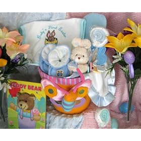 Buggy Baby Bunny Basket 1st Easter Basket - Blue by Baby Cakes