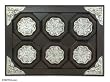 Nickel and wood tray and coasters, 'Wilderness' (set of 6)