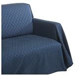 Hudson Jacquard Diamond Chair Throw Cover, Blue