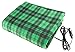 Electric Car Blanket- Heated 12 Volt Fleece Travel Throw for Car and RV-Great for Cold Weather, Tailgating, and Emergency Kits by Stalwart-GREEN/BLACK
