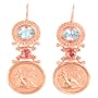 Tagliamonte - 14k Rose Gold Blue Topaz and Pink Tourmaline Earrings