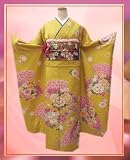 すぐ使える♪お仕立上がりブランド振袖ぜ～んぶ揃った豪華フルセット山吹色地花扇の画像