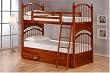 Cherry Finish Bunk Bed with Trundle Storage
