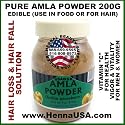 200g PURE AMLA POWDER FOR HAIR LOSS / HAIR FALL / Edigle for Internal use Foods USA W&R BRAND