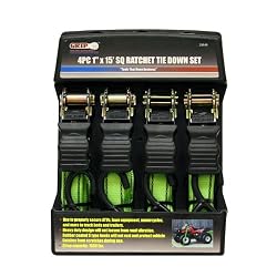 Grip 4 Piece 1-Inch x 15-Foot Ratchet Tie Down Set