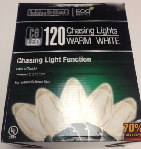 Holiday Brilliant C6 LED 120 Warm Chasing Lights