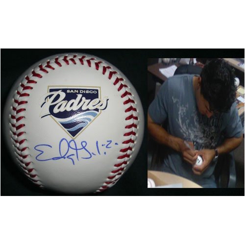 Edgar Gonzalez (San Diego Padres) Signed Autographed Team Logo Baseball (PSA/DNA COA)
