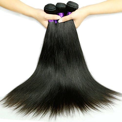 Liron Hair Top 6A Peruvian Human Hair Silky Straight 3 Bundles Unprocessed Virgin Hair Weave Weft Remy Hair Extensions Natural Black Color Pack of 3: (10 12 14 inch)