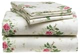 Pike Street Flannel King Sheet Set, Floral Rose