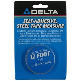 Delta 79-057 12-Foot Left-1/2-Inch Wide Metric/English Adhesive-Backed Measuring Tape